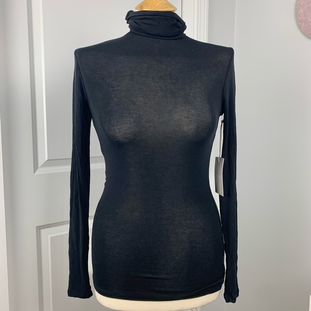 NWT Chelsea 28 Size 2XS Black Long Sleeve Super Stretch Soft Casual Tee